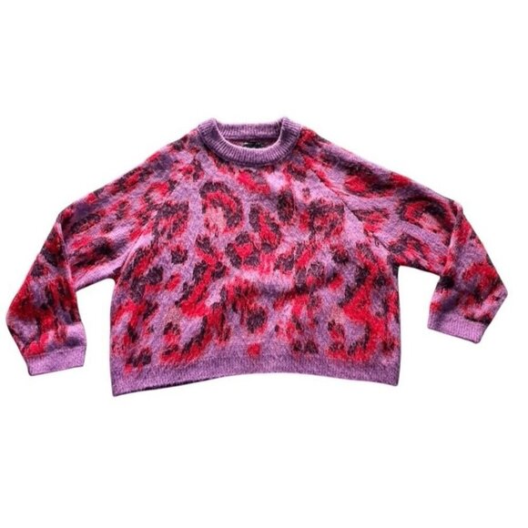 ASOS DESIGN Curve Sweater Animal Pattern Lilac Red Womens Sz 18 - Picture 9 of 9